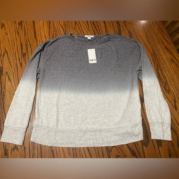 Bar III Womens Medium Heather Belle Gray Ombre Sweater - Picture 1 of 9